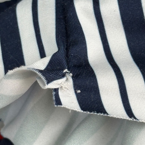 Zara Red White Blue Striped Long Sleeve Tie Front Bodysuit Size Medium - Picture 10 of 11